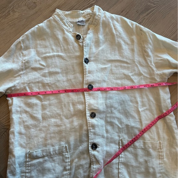 CP Shades women’s medium 100% Linen Button Jacket cream with pockets - Picture 6 of 10